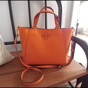 TB McGraw Mixed Material Suede pebbled leather